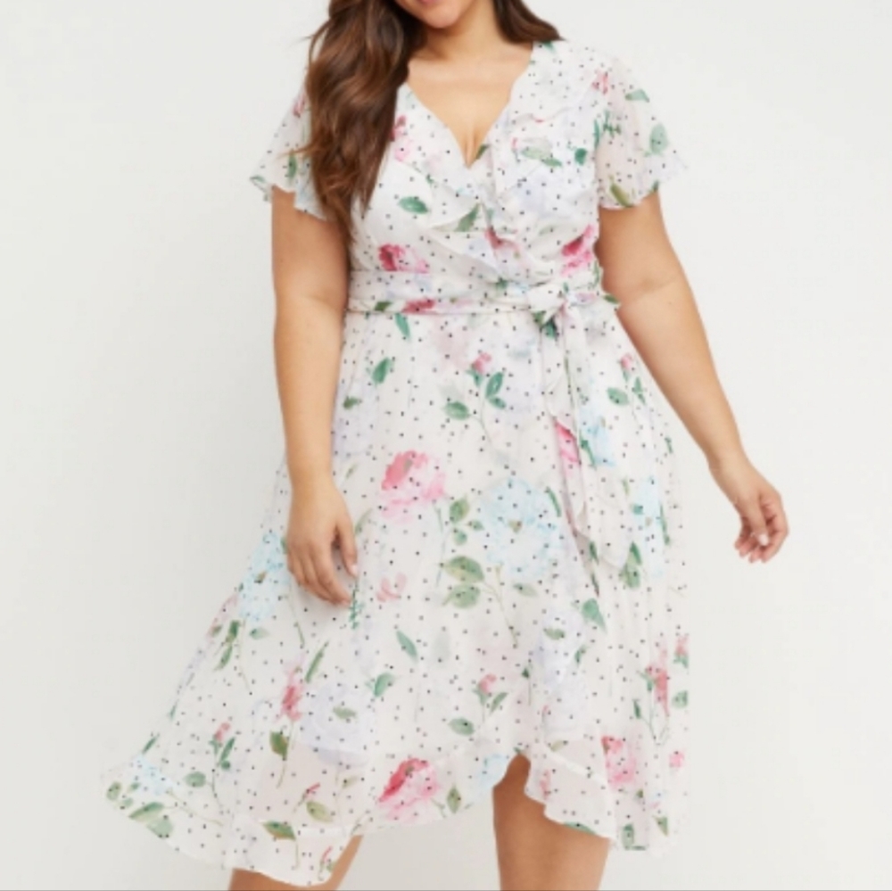 Lane bryant White floral dress